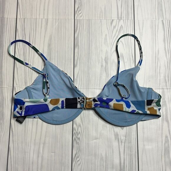 NWOT Beach Riot Camilla Bikini Top Abstract Blue Print size XL - Picture 4 of 6